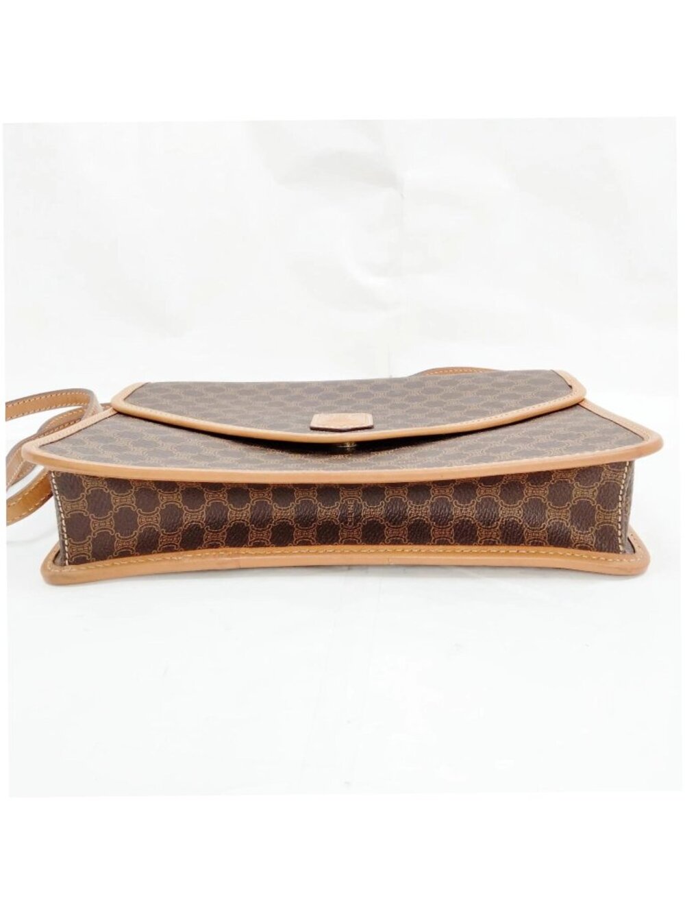 Authentic Vintage Celine Macadam Envelope Crossbody Bag Brown PVC Leather Trim - Picture 9 of 16